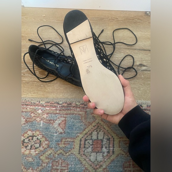 Tamara Mellon lace-up netted flats - Picture 3 of 4